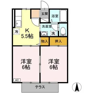 セジュール城東【1階】の間取り