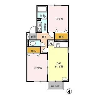 ウィルモアK【2階】の間取り