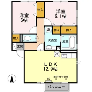 アルカンシェル A【2階】の間取り