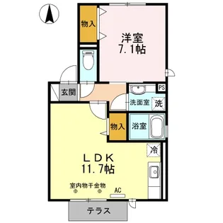 ユーポエム【1階】の間取り