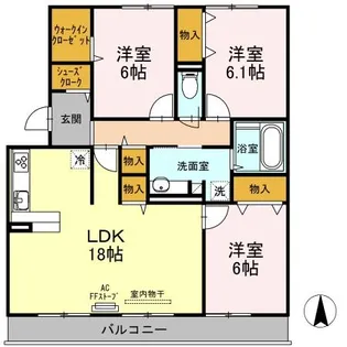 セジュール ハル B【3階】の間取り