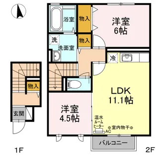 メルヴェーユキャトルセゾン A【2階】の間取り