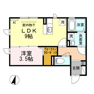 ドミール・ベルデュール【1階】の間取り