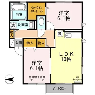 ドエル一丁手形【2階】の間取り
