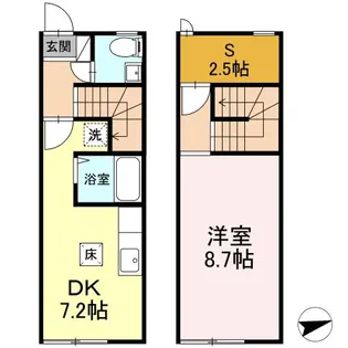 秋田県秋田市御所野元町4丁目【テラスハウス】の間取り