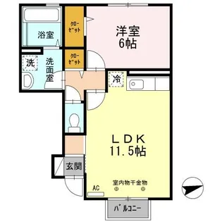 ウェストパレス2【1階】の間取り