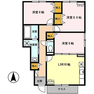 モダンコート広面 A【1階】の間取り