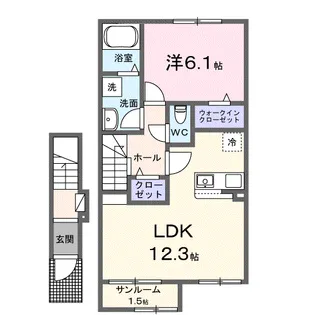 サウス プリムローズⅡ【2階】の間取り