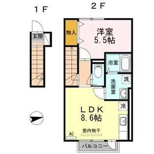 クレールエスポワール【2階】の間取り