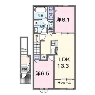 レジダンス・マリンB【2階】の間取り