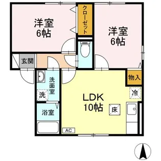 セジュールエルピス【1階】の間取り