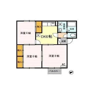 ローズ三千刈 A【1階】の間取り