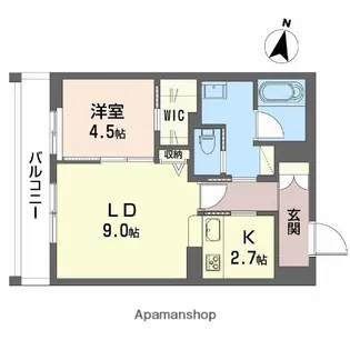 フォルビート八橋【2階】の間取り