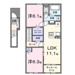 うららⅡ【2階】の間取り