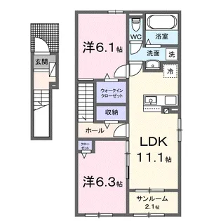 うららⅡ【2階】の間取り
