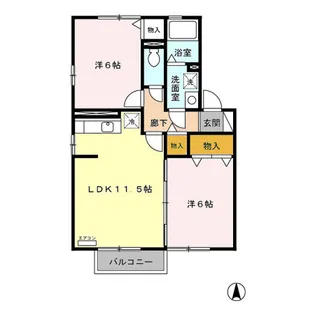 セジュール大川町【2階】の間取り