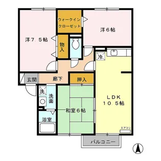 ロイヤルパレス将軍野 A【1階】の間取り