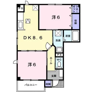 グランベル A【1階】の間取り