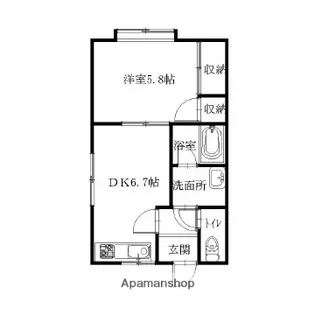 VILLA USAMI【102号室】の間取り
