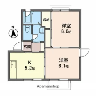 ロイヤルパレス城東B【2階】の間取り