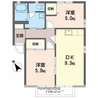 サイレントヒルズB【202号室】の間取り