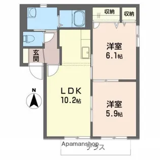 リヴェール高陽【1階】の間取り