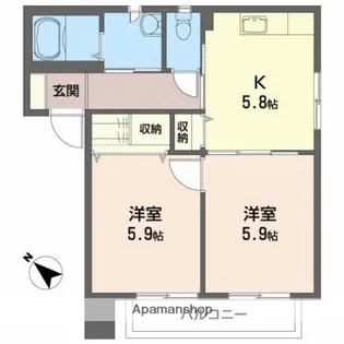 ガーデンハイツ【2階】の間取り