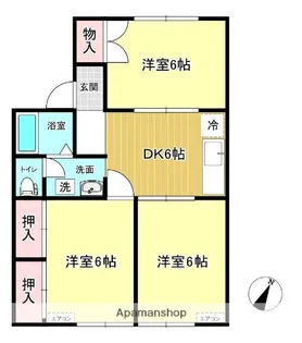 パレーシャル亀の町【1階】の間取り