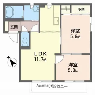 シャーメゾン日吉C【2階】の間取り
