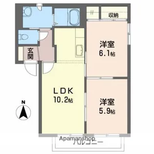 ルピナスB【2階】の間取り