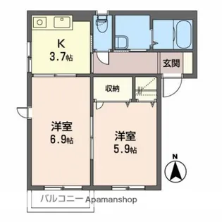 ヴィラージュC【1階】の間取り