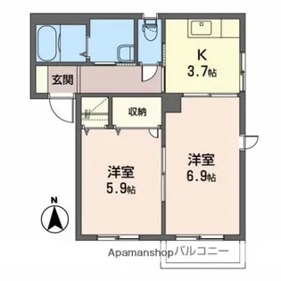ヴィラージュC【2階】の間取り