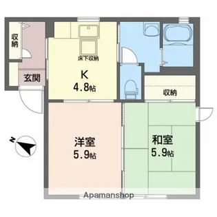 スカイリバーA【1階】の間取り