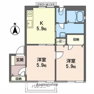 グランソレイユC【2階】の間取り
