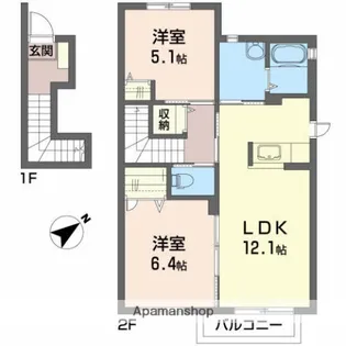 K−2【2階】の間取り