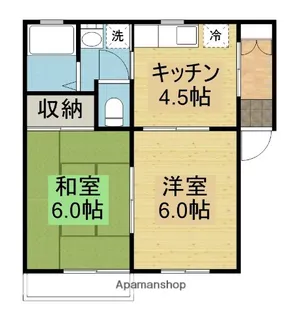 プライムパレスK2【201号室】の間取り