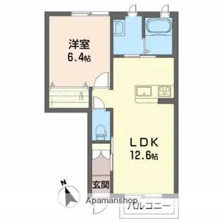 ドルチェⅠ【Ⅰ102号室】の間取り