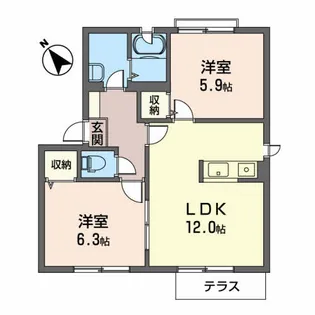 エミネンスC【1階】の間取り