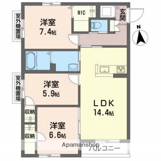 メゾンマスト山王【2階】の間取り
