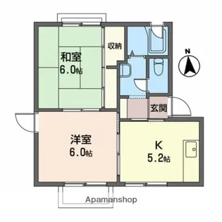 ロイヤルパレス城東A【2階】の間取り