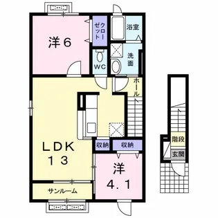 コンフォート ココ Ⅰ【2階】の間取り