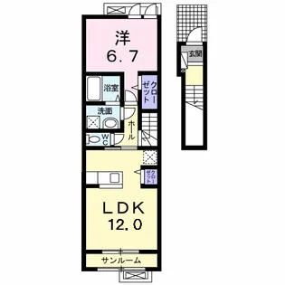 ソルディ ルーチェ【2階】の間取り