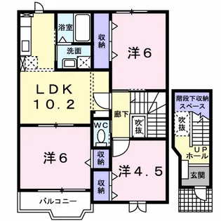 リヴェール麗香【2階】の間取り
