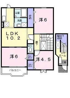 ジャン・ラフィネB【2階】の間取り
