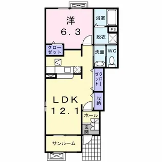 グランデ・フィオーレ ⅡーD【1階】の間取り