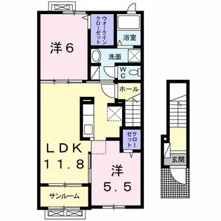 プラシードA【2階】の間取り