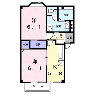 フラワーガーデン2【2階】の間取り
