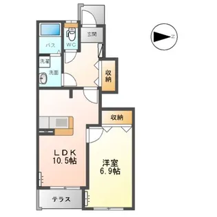 セジュン外旭川【1階】の間取り