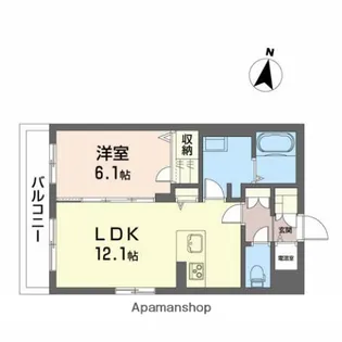 クレスティーク山王【1階】の間取り