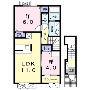 エム・エイチ キューブド【2階】の間取り